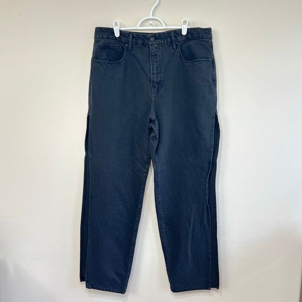 Good American Black Side Slit Boyfriend Jeans 14 Women